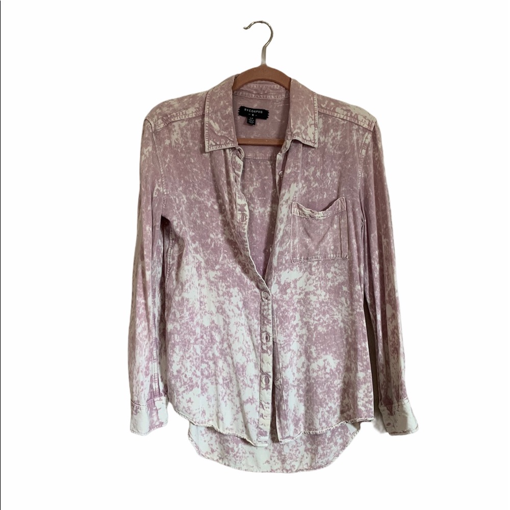 Oversized Acid Wash Button Down